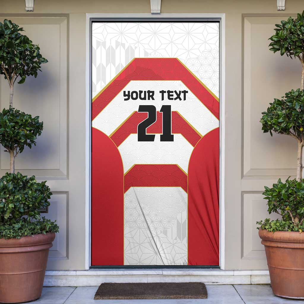 Japan Pacific Rugby 2022-23 Custom Door Cover Red Sakura Japanese Wave Pattern LT9 Red - Polynesian Pride
