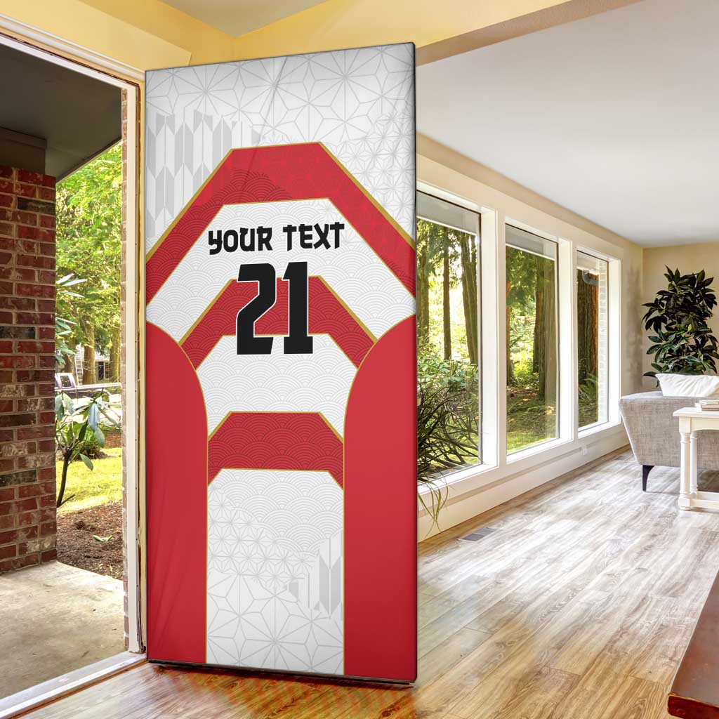 Japan Pacific Rugby 2022-23 Custom Door Cover Red Sakura Japanese Wave Pattern LT9 - Polynesian Pride