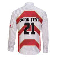 Japan Pacific Rugby 2022-23 Custom Family Matching Long Sleeve Bodycon Dress and Hawaiian Shirt Red Sakura Japanese Wave Pattern