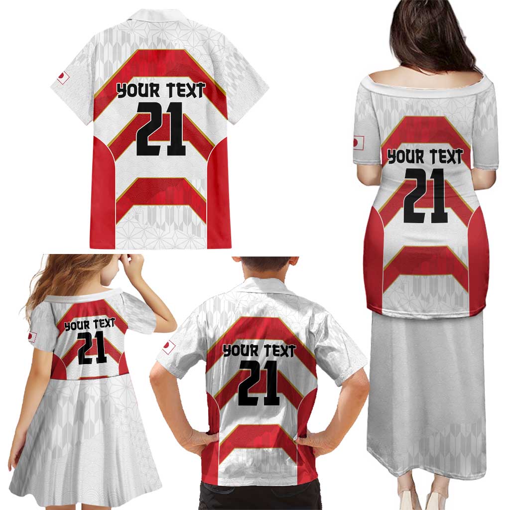 Japan Pacific Rugby 2022-23 Custom Family Matching Puletasi and Hawaiian Shirt Red Sakura Japanese Wave Pattern LT9 - Polynesian Pride