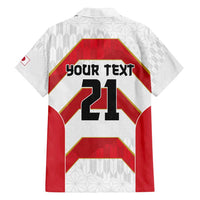 Japan Pacific Rugby 2022-23 Custom Family Matching Puletasi and Hawaiian Shirt Red Sakura Japanese Wave Pattern LT9 - Polynesian Pride
