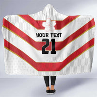 Japan Pacific Rugby 2022-23 Custom Hooded Blanket Red Sakura Japanese Wave Pattern LT9 One Size Red - Polynesian Pride