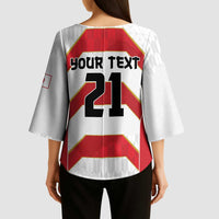 Japan Pacific Rugby 2022-23 Custom Kimono Sleeve Blouse Red Sakura Japanese Wave Pattern LT9 - Polynesian Pride