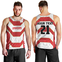Japan Pacific Rugby 2022-23 Custom Men Tank Top Red Sakura Japanese Wave Pattern LT9 - Polynesian Pride