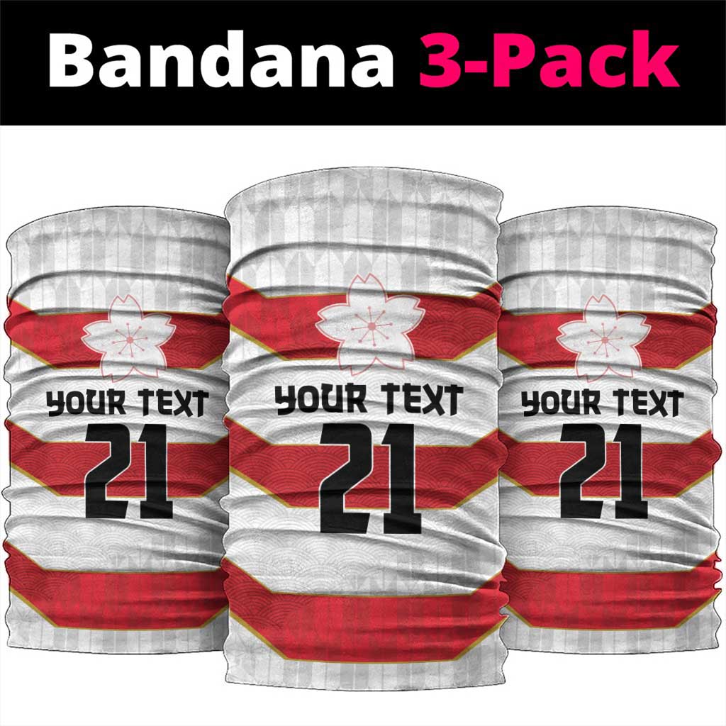 Japan Pacific Rugby 2022-23 Custom Neck Gaiter Red Sakura Japanese Wave Pattern - Polynesian Pride