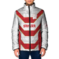 Japan Pacific Rugby 2022-23 Custom Padded Jacket Red Sakura Japanese Wave Pattern LT9 Men Red - Polynesian Pride