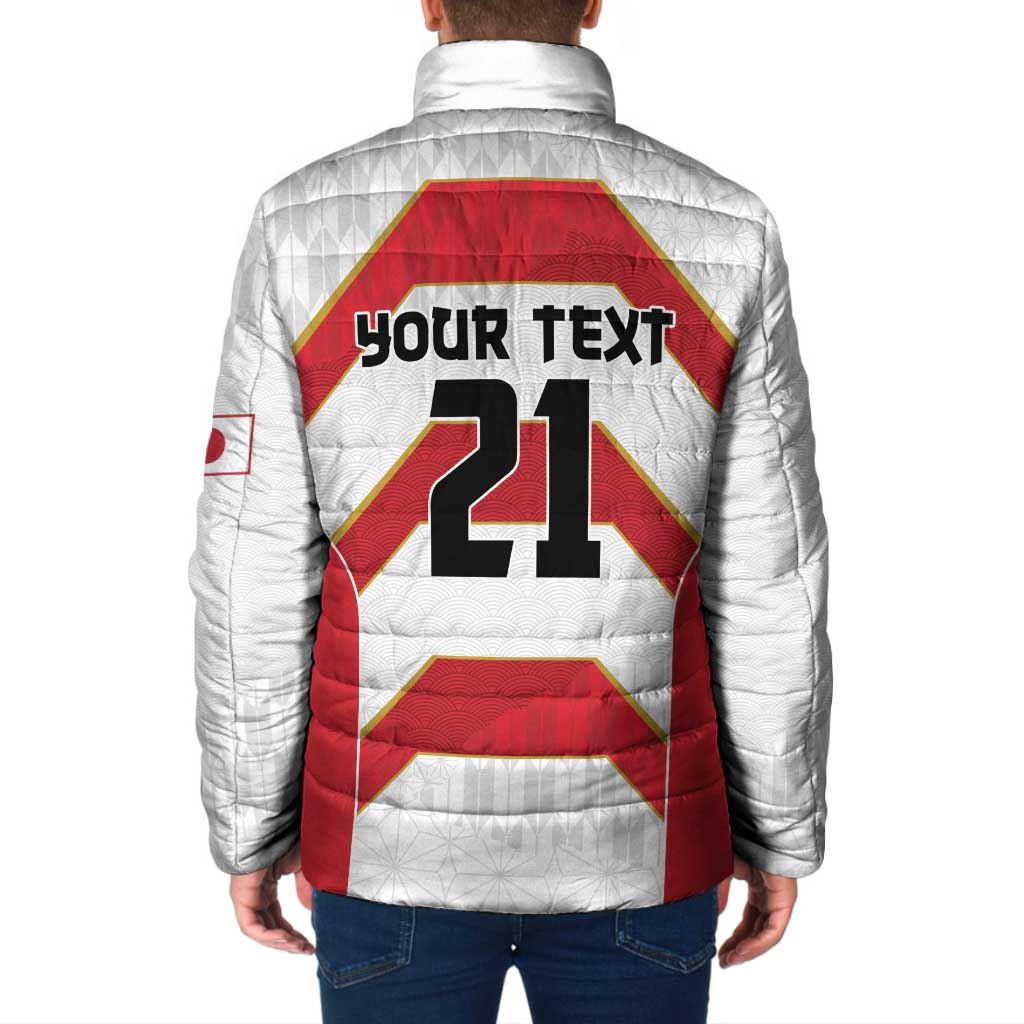 Japan Pacific Rugby 2022-23 Custom Padded Jacket Red Sakura Japanese Wave Pattern LT9 - Polynesian Pride