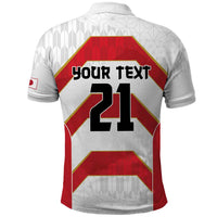 Japan Pacific Rugby 2022-23 Custom Polo Shirt Red Sakura Japanese Wave Pattern