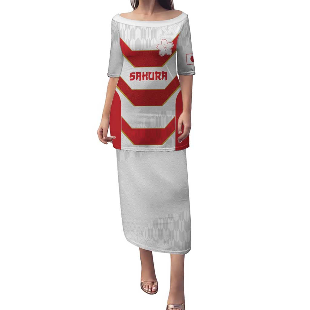 Japan Pacific Rugby 2022-23 Custom Puletasi Red Sakura Japanese Wave Pattern