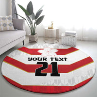 Japan Pacific Rugby 2022-23 Custom Round Carpet Red Sakura Japanese Wave Pattern