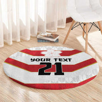 Japan Pacific Rugby 2022-23 Custom Round Carpet Red Sakura Japanese Wave Pattern