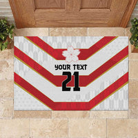 Japan Pacific Rugby 2022-23 Custom Rubber Doormat Red Sakura Japanese Wave Pattern LT9 Red - Polynesian Pride