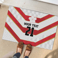 Japan Pacific Rugby 2022-23 Custom Rubber Doormat Red Sakura Japanese Wave Pattern LT9 - Polynesian Pride