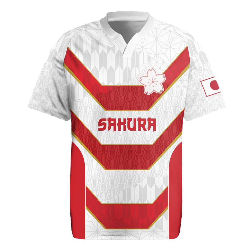 Japan Pacific Rugby 2022-23 Custom Rugby Jersey Red Sakura Japanese Wave Pattern LT9 Red - Polynesian Pride