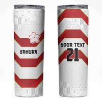 Japan Pacific Rugby 2022-23 Custom Skinny Tumbler Red Sakura Japanese Wave Pattern