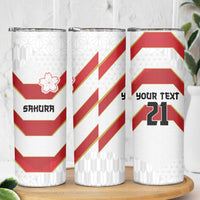 Japan Pacific Rugby 2022-23 Custom Skinny Tumbler Red Sakura Japanese Wave Pattern