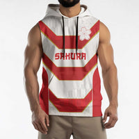 Japan Pacific Rugby 2022-23 Custom Sleeveless Hoodie Red Sakura Japanese Wave Pattern LT9 - Polynesian Pride