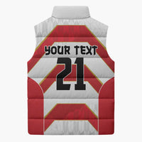 Japan Pacific Rugby 2022-23 Custom Sleeveless Puffer Jacket Red Sakura Japanese Wave Pattern LT9 - Polynesian Pride