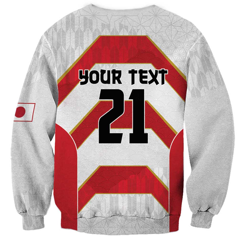 Japan Pacific Rugby 2022-23 Custom Sweatshirt Red Sakura Japanese Wave Pattern LT9 - Polynesian Pride