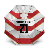 Japan Pacific Rugby 2022-23 Custom Umbrella Red Sakura Japanese Wave Pattern LT9 One Size Folded 11.42 inch Opened Diameter 37.4 inch Red - Polynesian Pride