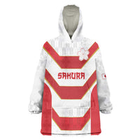 Japan Pacific Rugby 2022-23 Custom Wearable Blanket Hoodie Red Sakura Japanese Wave Pattern LT9 One Size Red - Polynesian Pride
