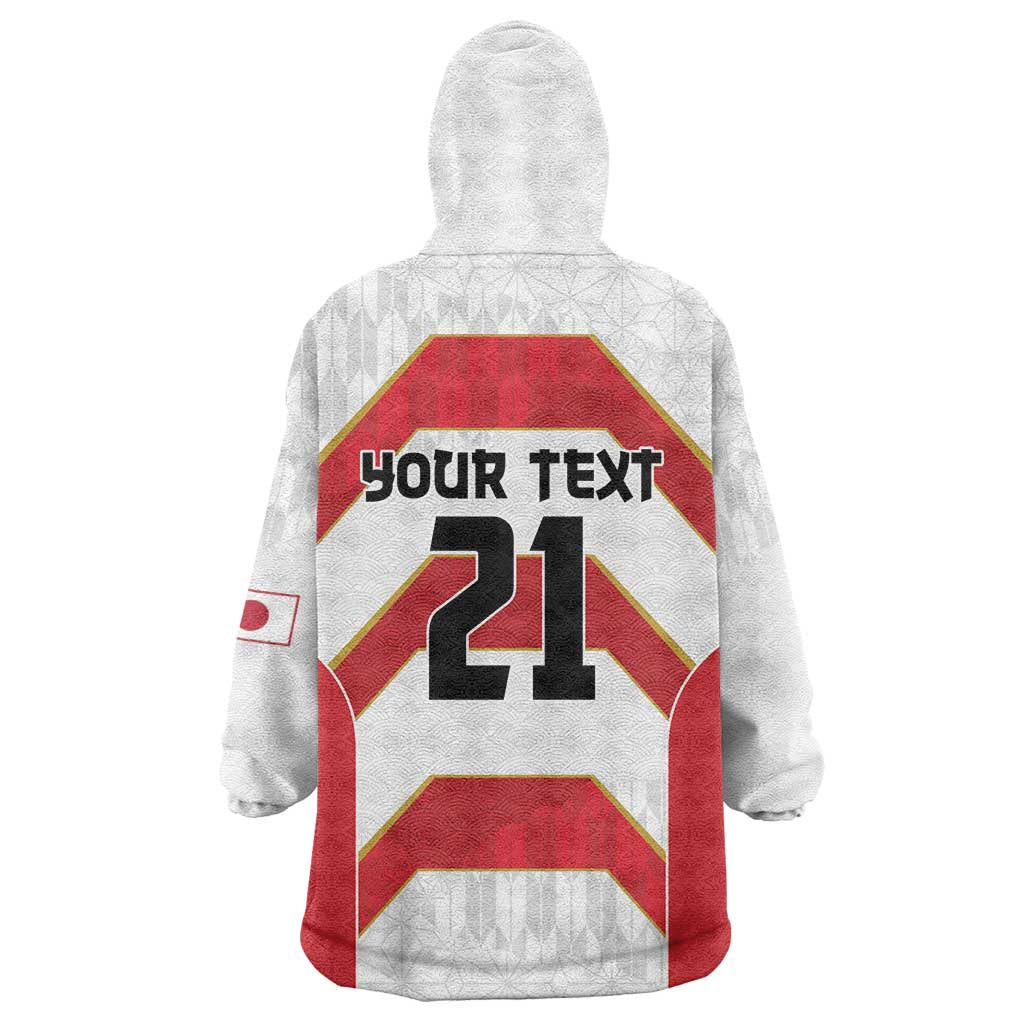 Japan Pacific Rugby 2022-23 Custom Wearable Blanket Hoodie Red Sakura Japanese Wave Pattern LT9 - Polynesian Pride