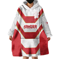 Japan Pacific Rugby 2022-23 Custom Wearable Blanket Hoodie Red Sakura Japanese Wave Pattern LT9 - Polynesian Pride
