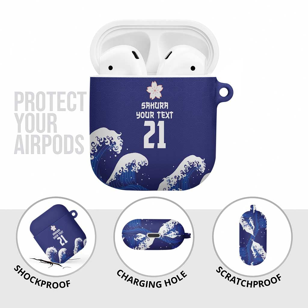 Japan Pacific Rugby Custom AirPods Case Go Sakura Japanese Wave Pattern LT9 - Polynesian Pride