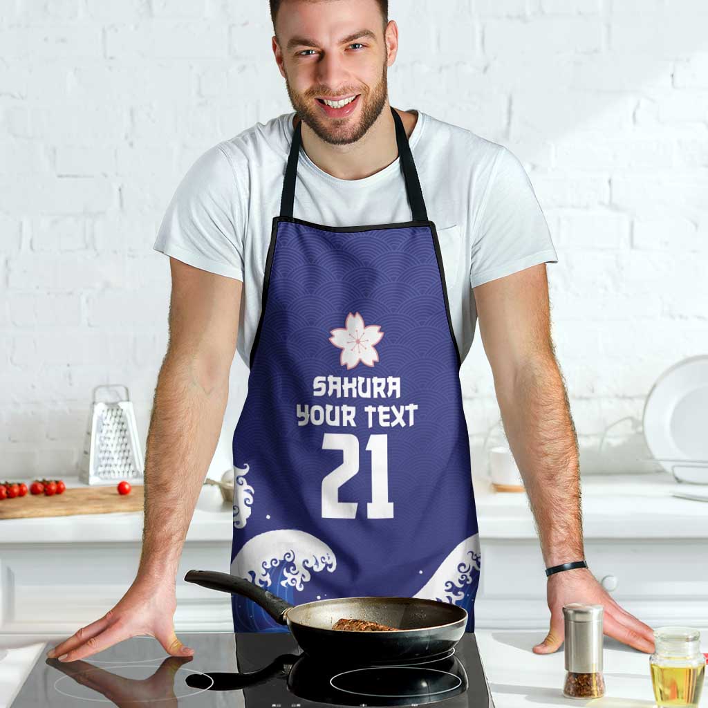 Japan Pacific Rugby Custom Apron Go Sakura Japanese Wave Pattern LT9 - Polynesian Pride