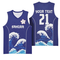 Japan Pacific Rugby Custom Basketball Jersey Go Sakura Japanese Wave Pattern LT9 - Polynesian Pride