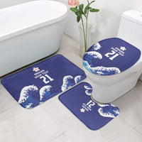 Japan Pacific Rugby Custom Bathroom Set Go Sakura Japanese Wave Pattern - Polynesian Pride