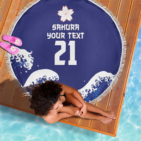 Japan Pacific Rugby Custom Beach Blanket Go Sakura Japanese Wave Pattern LT9 - Polynesian Pride