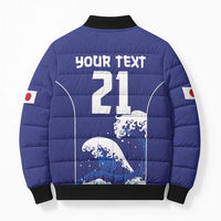 Japan Pacific Rugby Custom Bomber Puffer Jacket Go Sakura Japanese Wave Pattern LT9 - Polynesian Pride