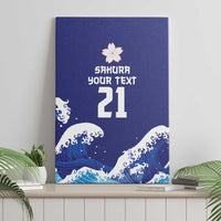 Japan Pacific Rugby Custom Canvas Wall Art Go Sakura Japanese Wave Pattern LT9 - Polynesian Pride