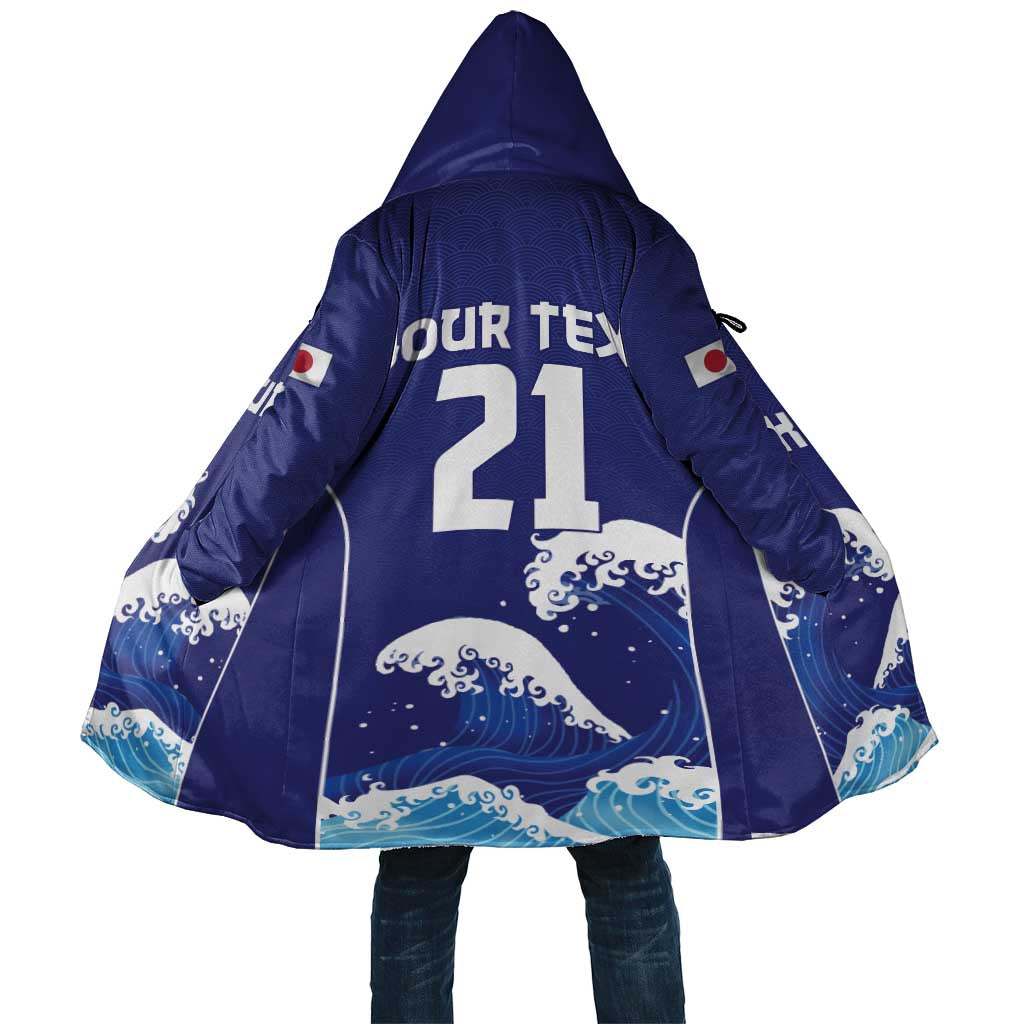 Japan Pacific Rugby Custom Cloak Go Sakura Japanese Wave Pattern - Polynesian Pride