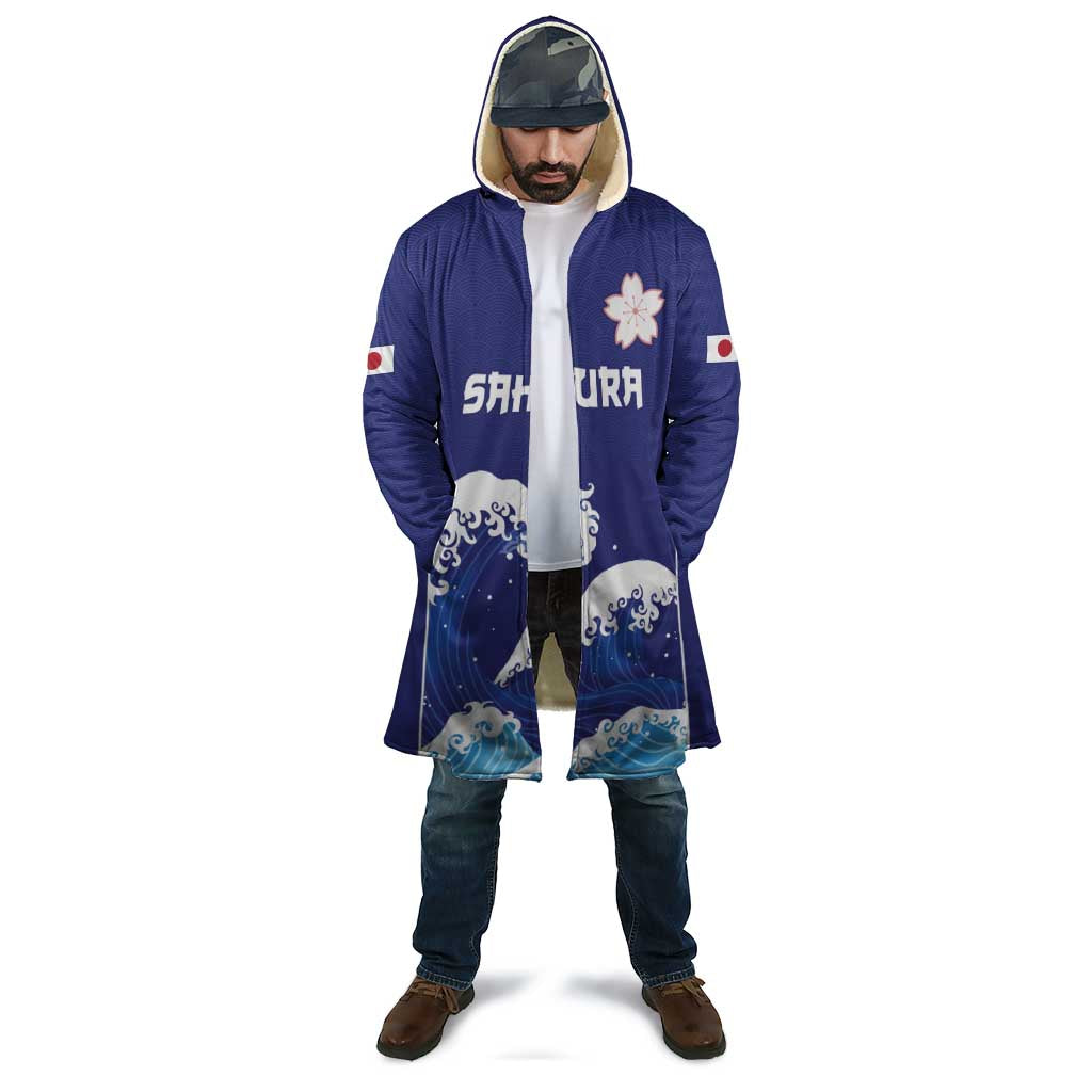 Japan Pacific Rugby Custom Cloak Go Sakura Japanese Wave Pattern - Polynesian Pride