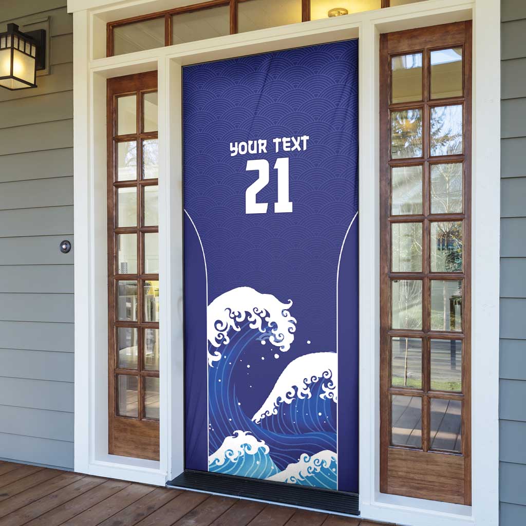 Japan Pacific Rugby Custom Door Cover Go Sakura Japanese Wave Pattern LT9 - Polynesian Pride