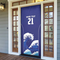 Japan Pacific Rugby Custom Door Cover Go Sakura Japanese Wave Pattern LT9 - Polynesian Pride