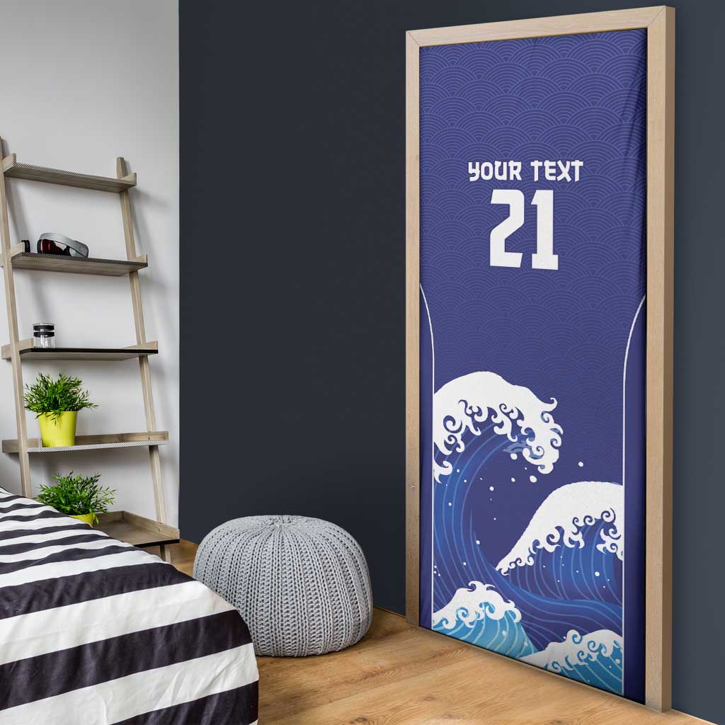Japan Pacific Rugby Custom Door Cover Go Sakura Japanese Wave Pattern LT9 - Polynesian Pride