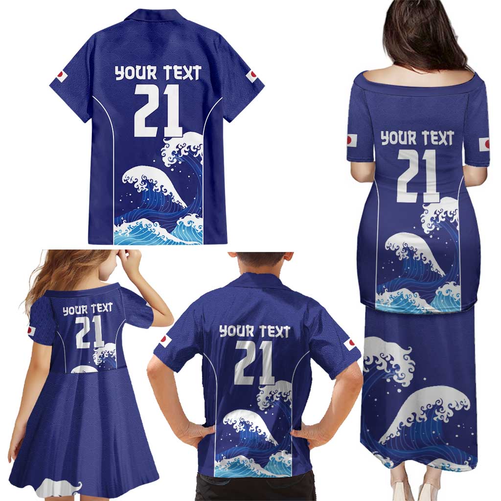 Japan Pacific Rugby Custom Family Matching Puletasi and Hawaiian Shirt Go Sakura Japanese Wave Pattern LT9 - Polynesian Pride