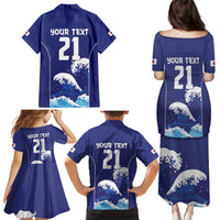 Japan Pacific Rugby Custom Family Matching Puletasi and Hawaiian Shirt Go Sakura Japanese Wave Pattern LT9 - Polynesian Pride