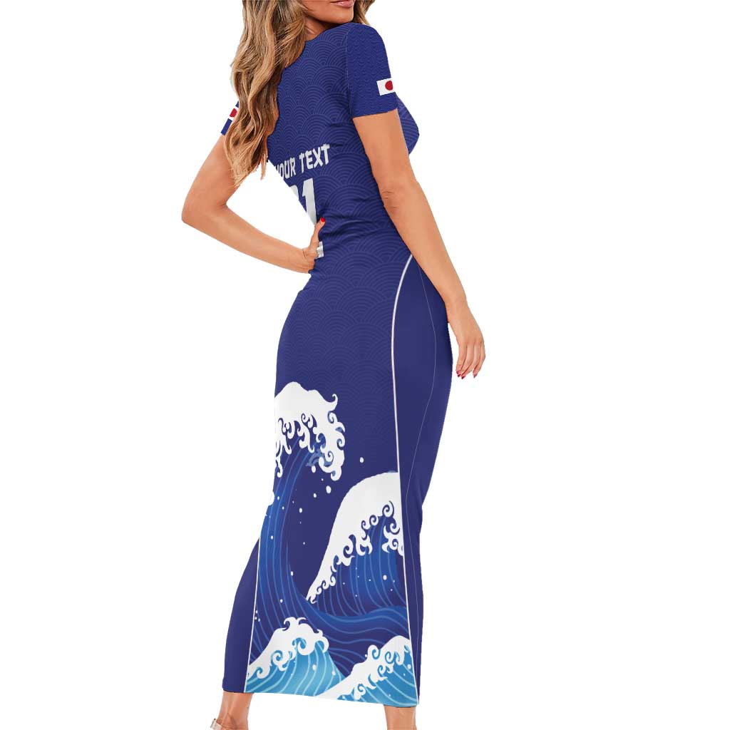 Japan Pacific Rugby Custom Family Matching Short Sleeve Bodycon Dress and Hawaiian Shirt Go Sakura Japanese Wave Pattern LT9 - Polynesian Pride