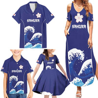 Japan Pacific Rugby Custom Family Matching Summer Maxi Dress and Hawaiian Shirt Go Sakura Japanese Wave Pattern LT9 - Polynesian Pride