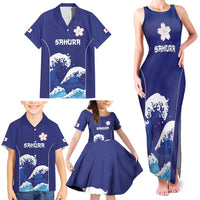 Japan Pacific Rugby Custom Family Matching Tank Maxi Dress and Hawaiian Shirt Go Sakura Japanese Wave Pattern LT9 - Polynesian Pride