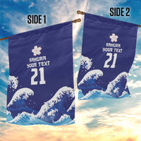 Japan Pacific Rugby Custom Garden Flag Go Sakura Japanese Wave Pattern