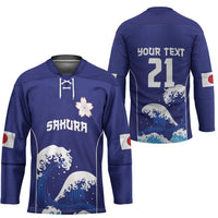 Japan Pacific Rugby Custom Hockey Jersey Go Sakura Japanese Wave Pattern LT9 - Polynesian Pride