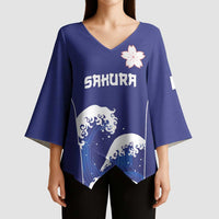 Japan Pacific Rugby Custom Kimono Sleeve Blouse Go Sakura Japanese Wave Pattern LT9 - Polynesian Pride