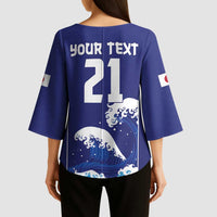 Japan Pacific Rugby Custom Kimono Sleeve Blouse Go Sakura Japanese Wave Pattern LT9 - Polynesian Pride