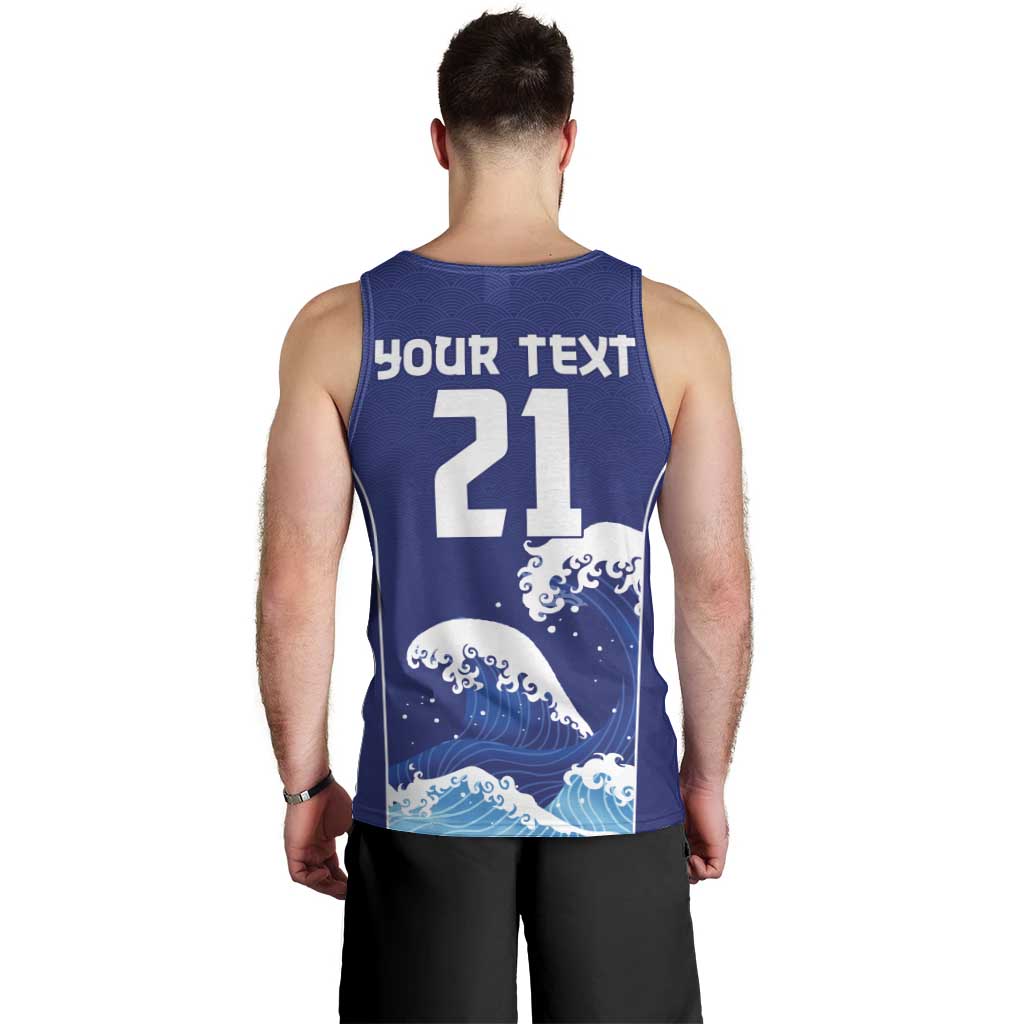 Japan Pacific Rugby Custom Men Tank Top Go Sakura Japanese Wave Pattern LT9 - Polynesian Pride