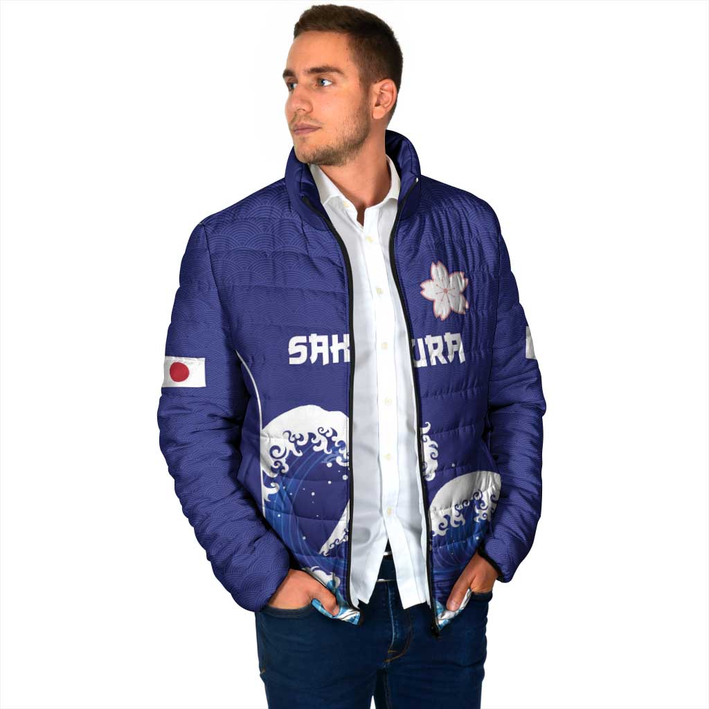 Japan Pacific Rugby Custom Padded Jacket Go Sakura Japanese Wave Pattern LT9 - Polynesian Pride